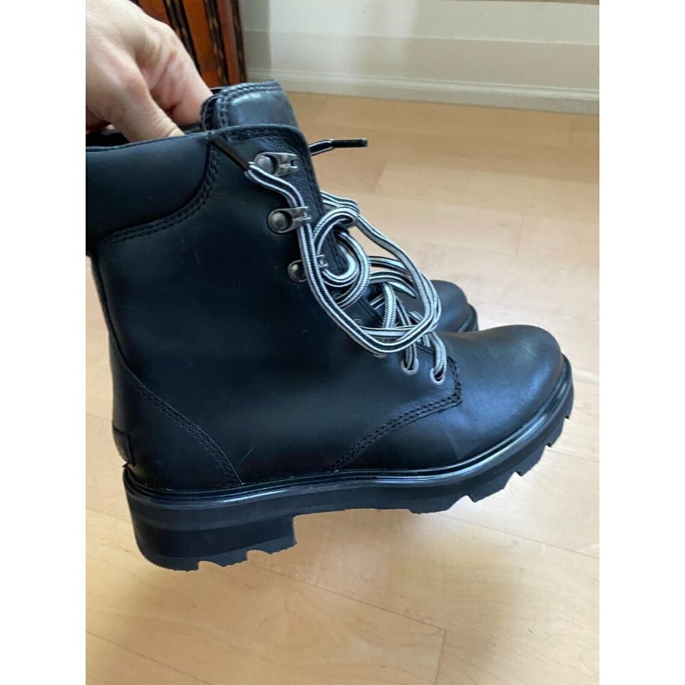 Sorel BNWT "Lennox" black leather lace up boot sz 8 NEW waterproof - Picture 9 of 10